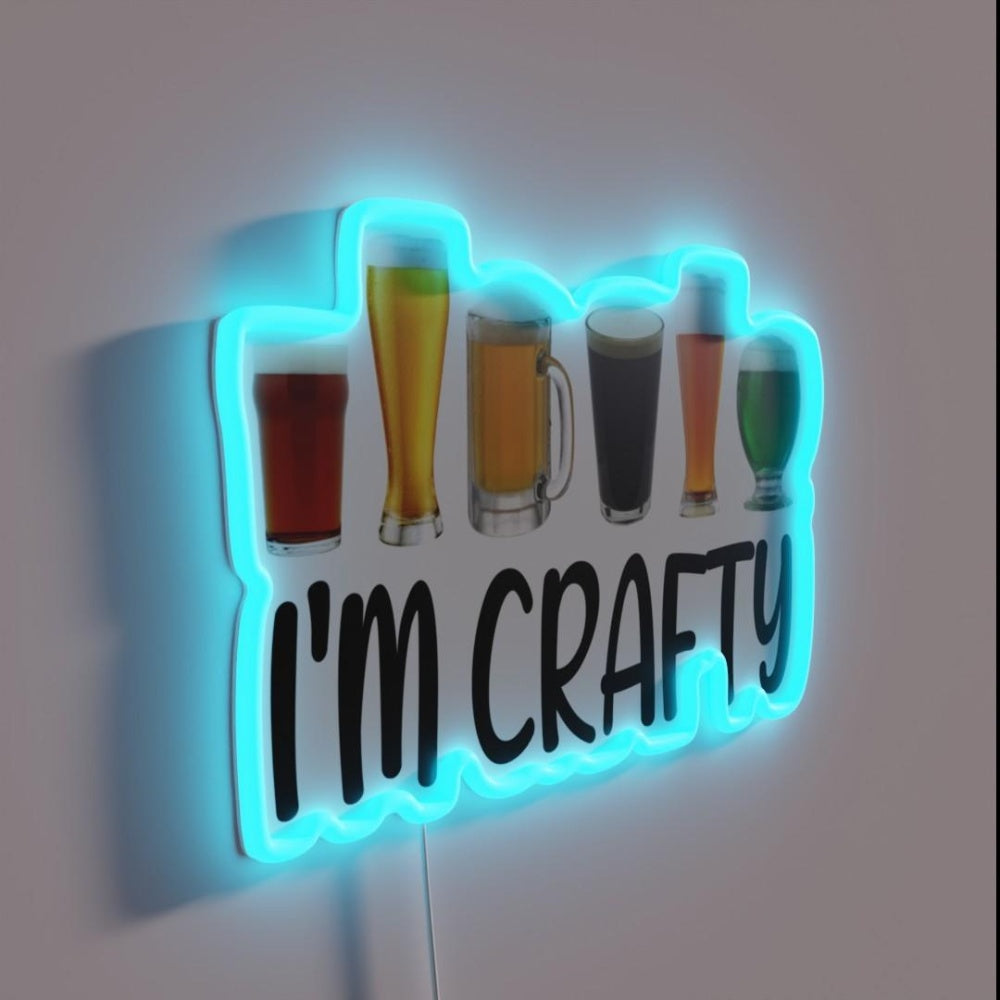 Beer I M Crafty Home Brewing Rgb Led Neon Sign - LED neon sign close-up detail