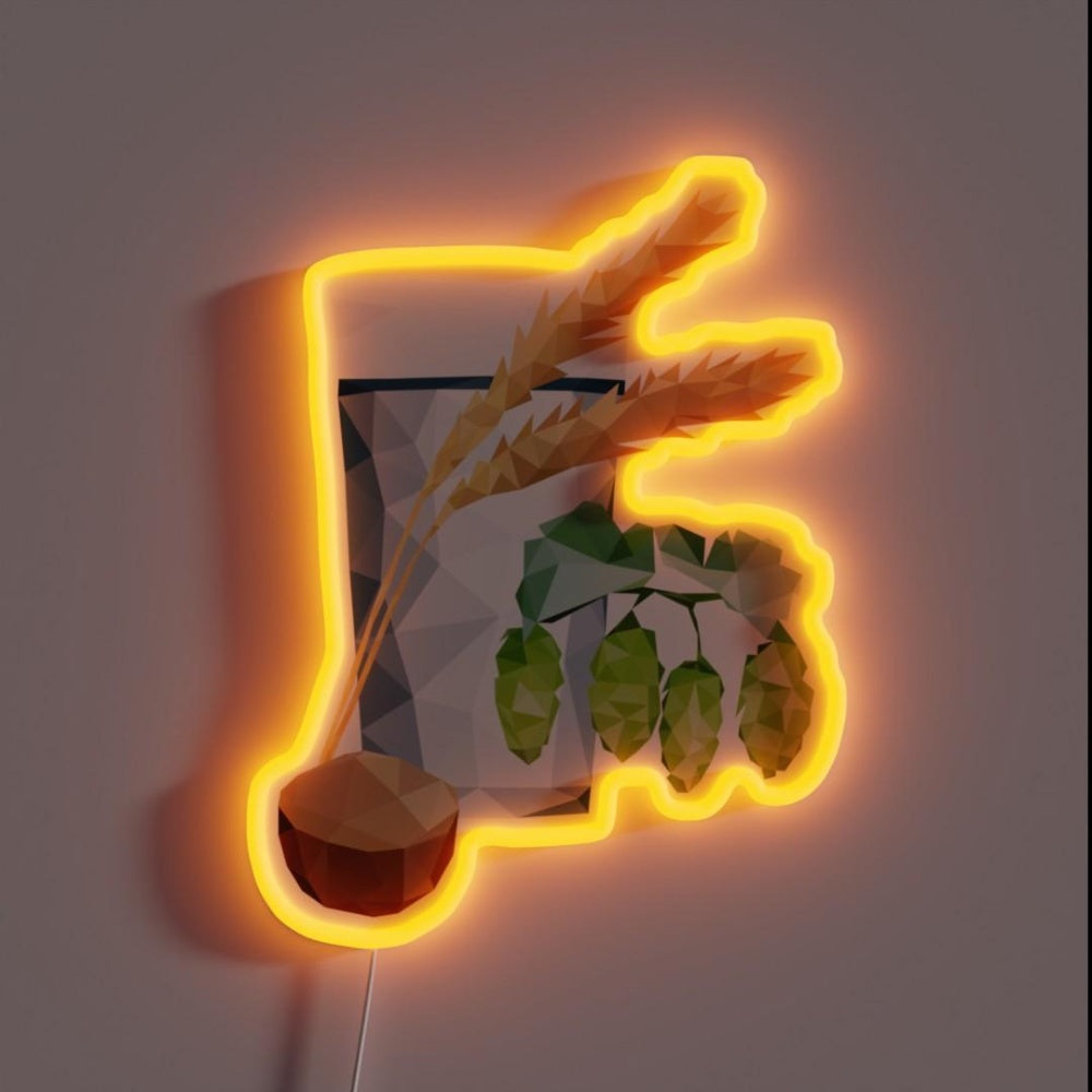 Beer Ingredients Rgb Led Neon Sign - Custom LED neon sign front view
