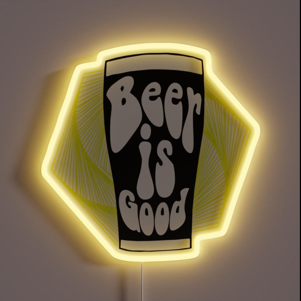 Beer Is Good Rgb Led Neon Sign - Custom LED neon sign front view