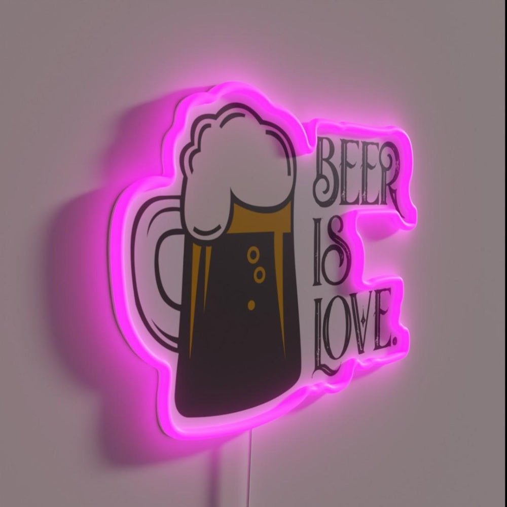 Beer Is Love Rgb Led Neon Sign - LED neon sign close-up detail