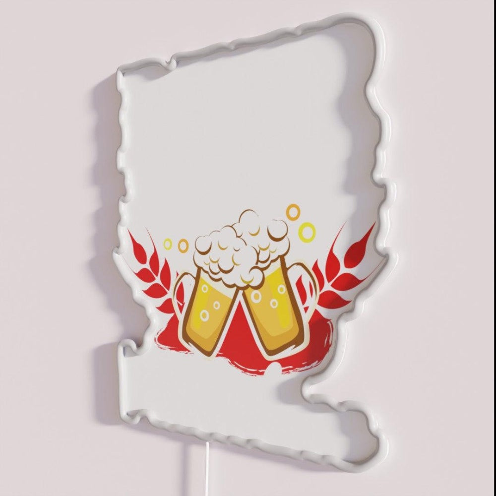 Beer Is My Valentine Rgb Led Neon Sign - Neon sign mounted on wall in room