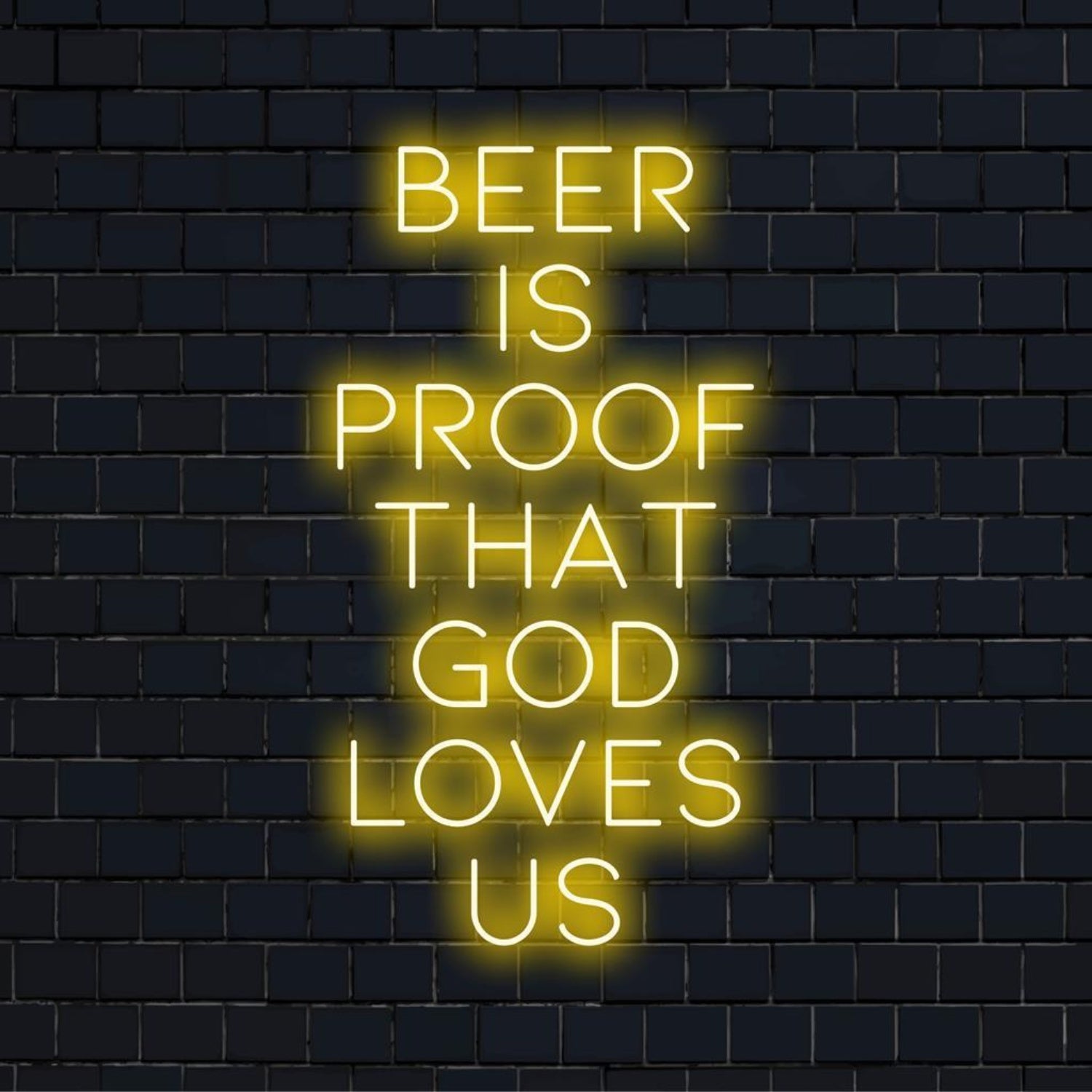 Beer Is Proof Led Neon Sign Yellow Text Vintage Bar Home Decor | Shineneon