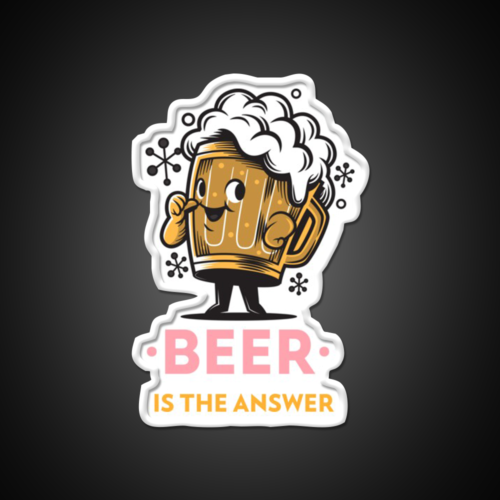 Beer Is The Answer Man Cave Bar Led Neon Sign Rgb Color