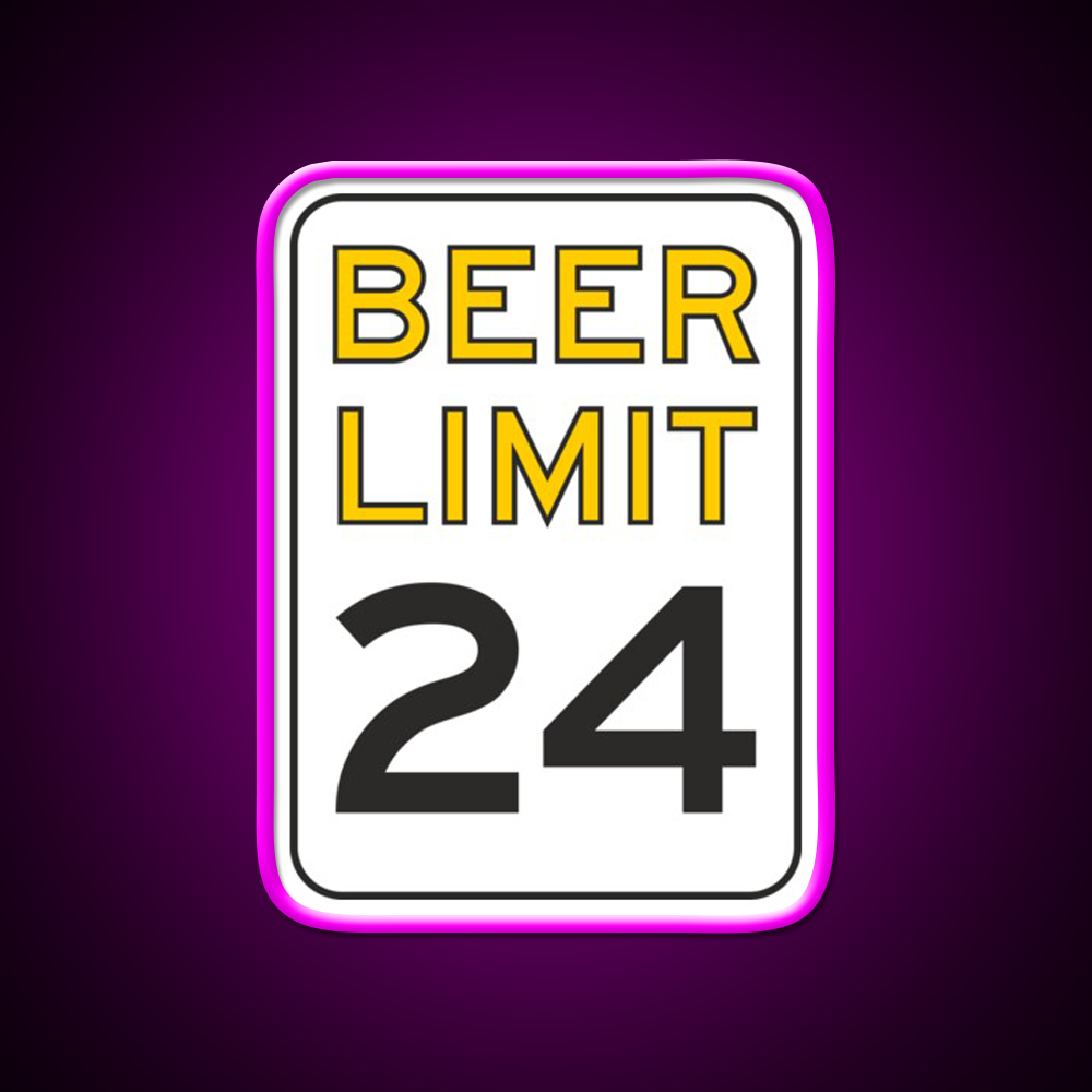 Beer Limit Beer Bar Decor Led Neon Sign Rgb Color - Neon sign mounted on wall in room