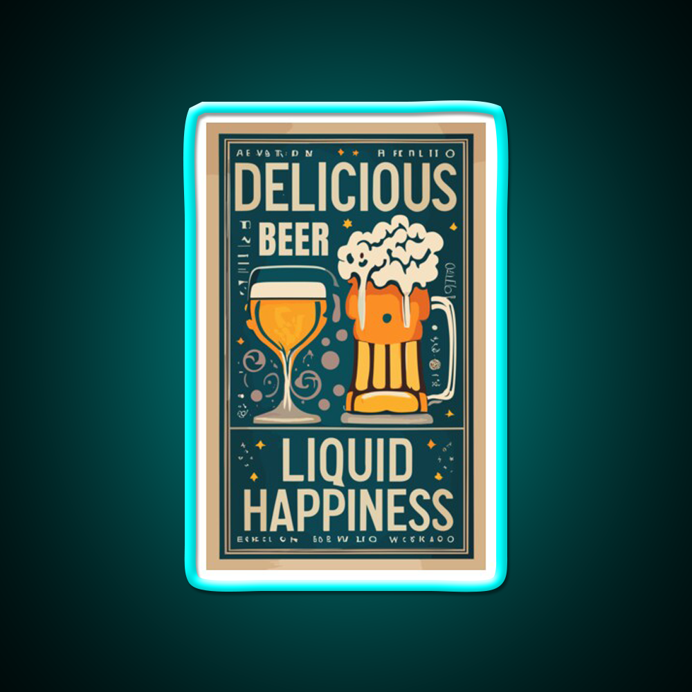 Beer Liquid Happiness Man Cave Bar Led Neon Sign Rgb Color