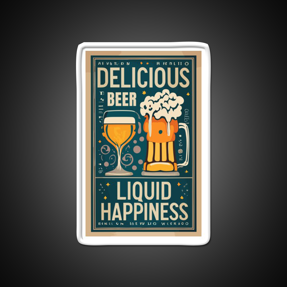 Beer Liquid Happiness Man Cave Bar Led Neon Sign Rgb Color
