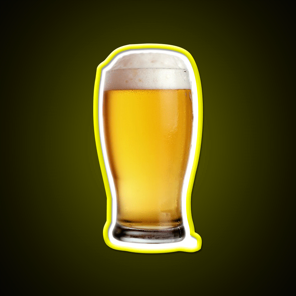 Beer Man Cave Bar Led Neon Sign Beer Cup Wall Art Rgb Color - Custom LED neon sign front view