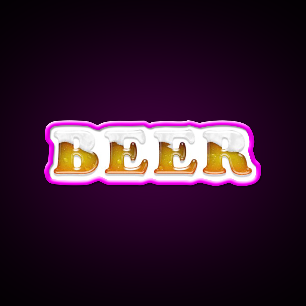 Beer Me Man Cave Bar Led Neon Sign Rgb Color - Neon sign mounted on wall in room