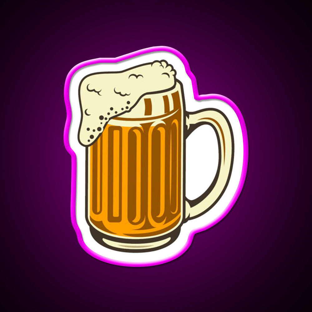 Beer Mug Beer Bar Decor Led Neon Sign Rgb Color - Neon sign mounted on wall in room