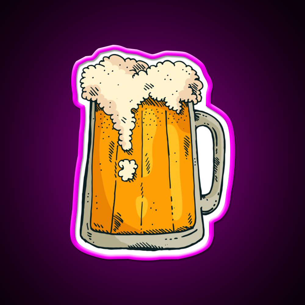 Beer Mug Beer Bar Decor Led Neon Sign Wall Decor Rgb Color - Neon sign mounted on wall in room