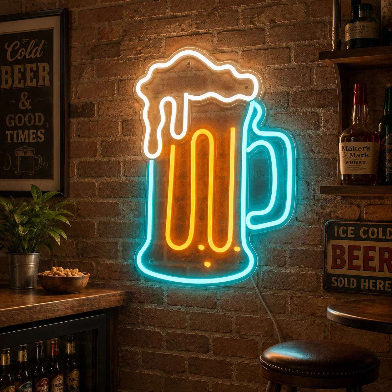 Beer Mug Neon Sign LED Neon Sign real lifestyle scene