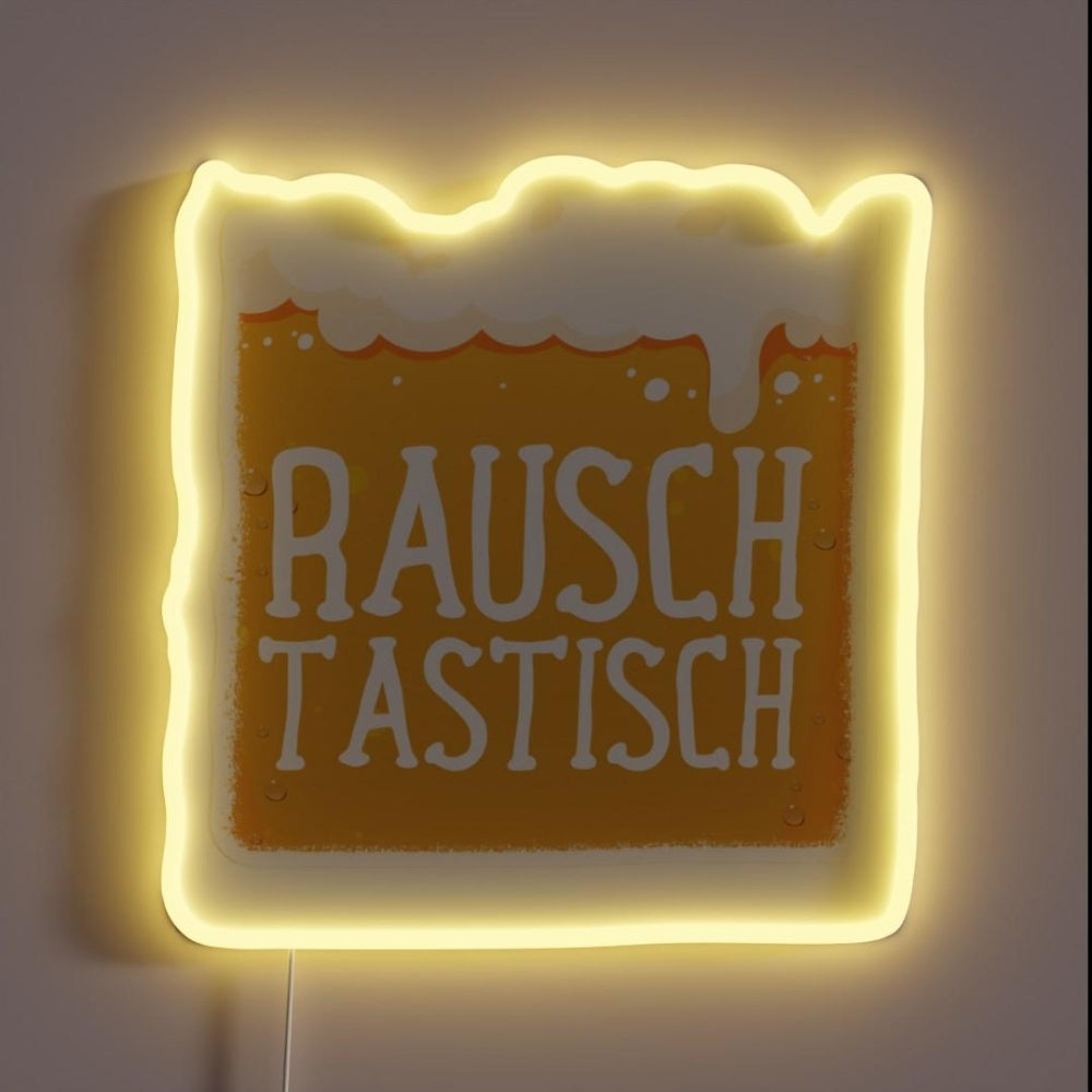 Beer Mug Rauschastisch Rgb Led Neon Sign Restaurant Wall Art - Custom LED neon sign front view