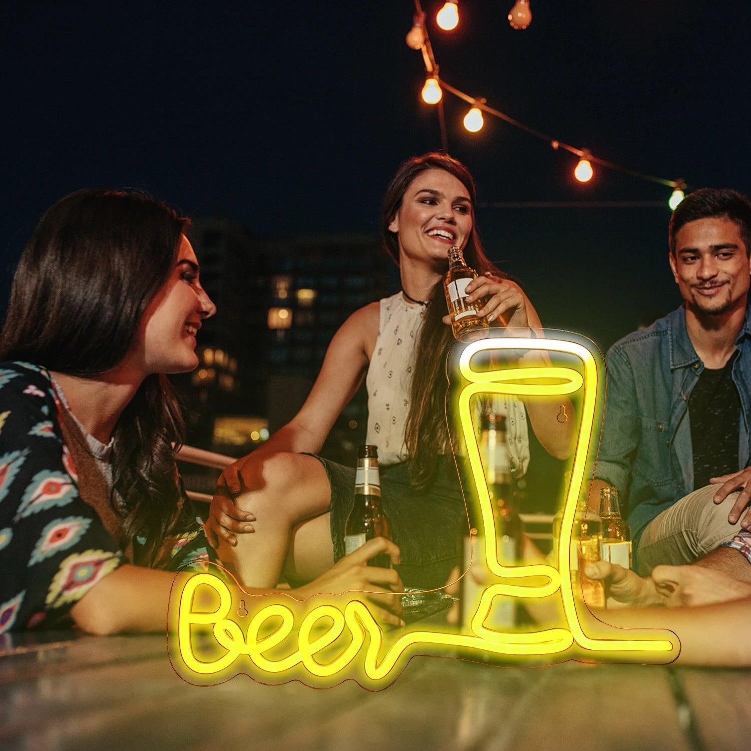 Beer Mug Text Yellow Led Neon Sign 5v Usb Indoor Bar Home Decor | Shineneon