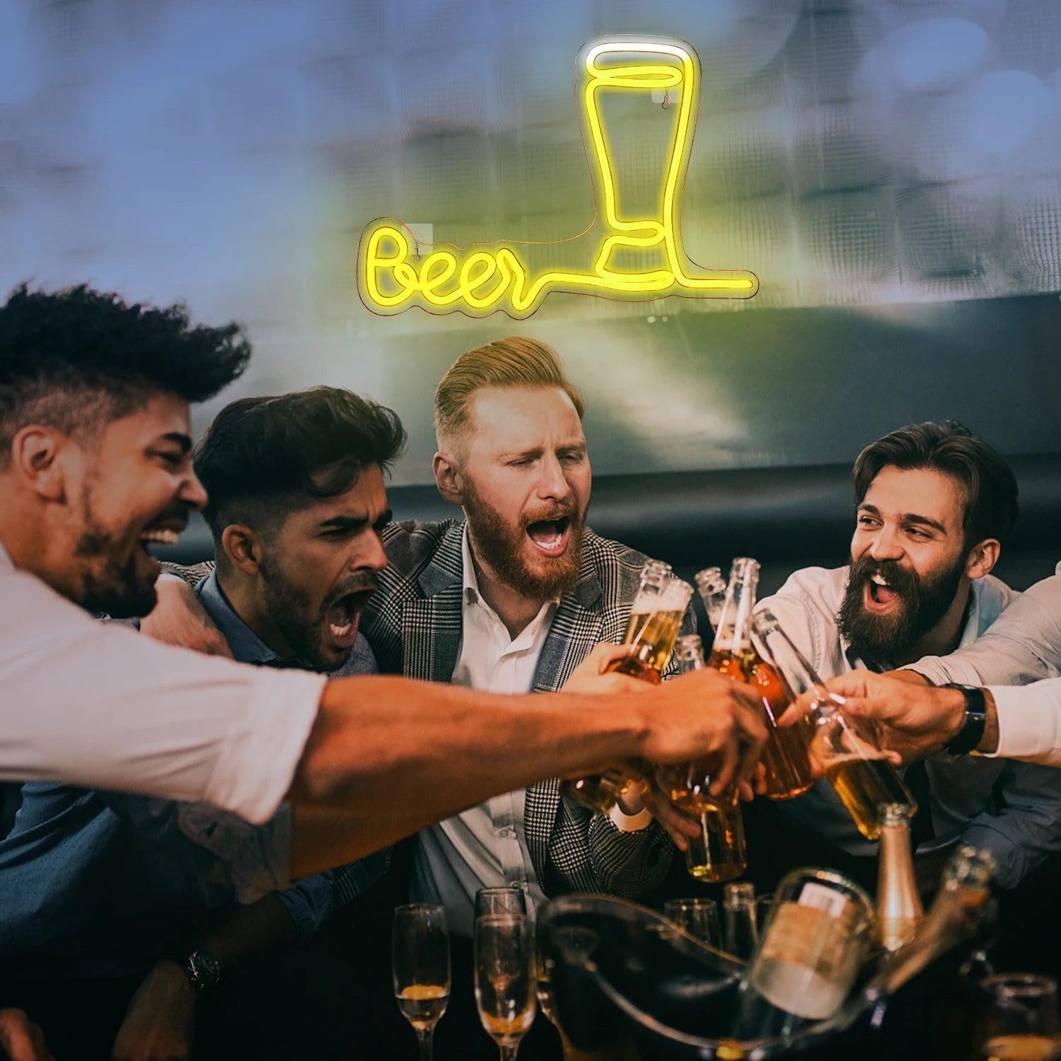 Beer Mug Text Yellow Led Neon Sign 5v Usb Indoor Bar Home Decor | Shineneon