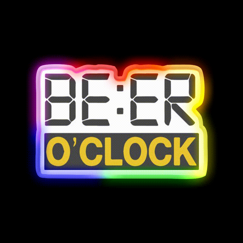 Beer O Clock Man Cave Bar Led Neon Sign Rgb Color