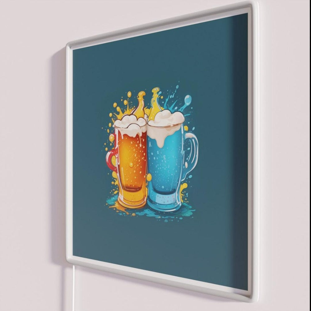 Beer Oktoberfest Rgb Led Neon Sign - Neon sign mounted on wall in room