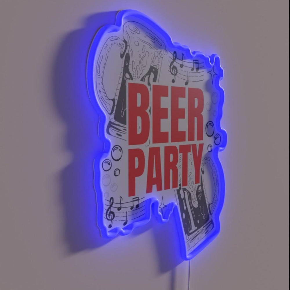 Beer Party Rgb Led Neon Sign - LED neon sign close-up detail
