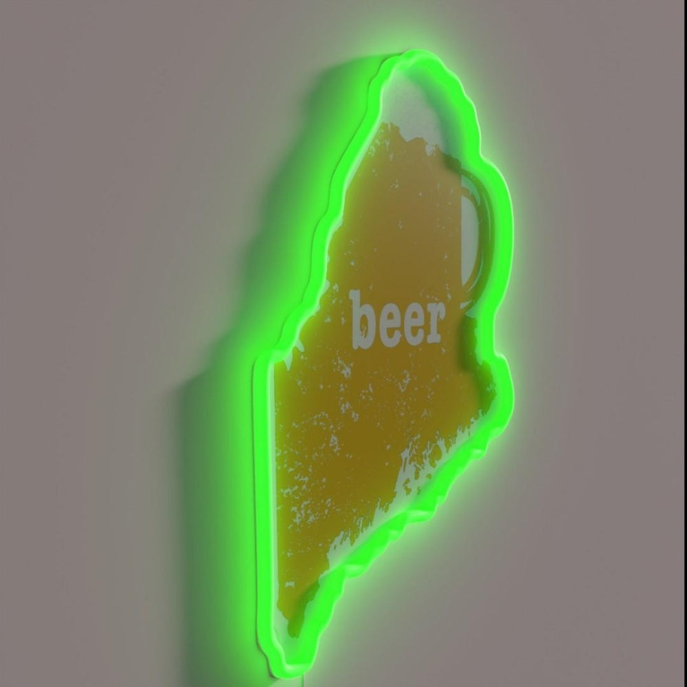 Beer Pong Maine Funny Beer Apparel Craft Beer Rgb Led Neon Sign