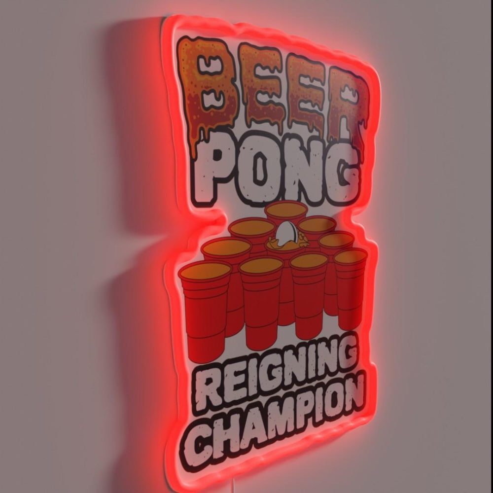 Beer Pong Reigning Champion Rgb Led Neon Sign - LED neon sign close-up detail
