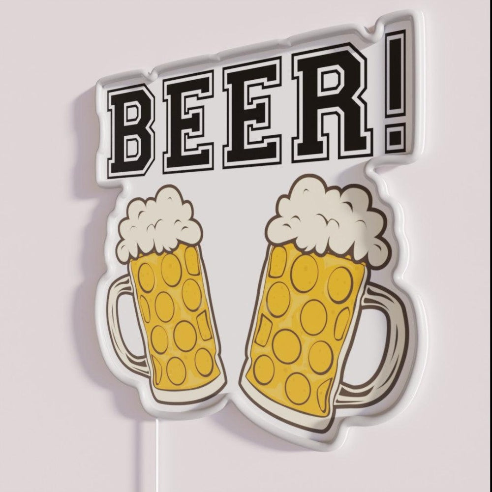 Beer Rgb Led Neon Sign Bar Uv Printed Decor