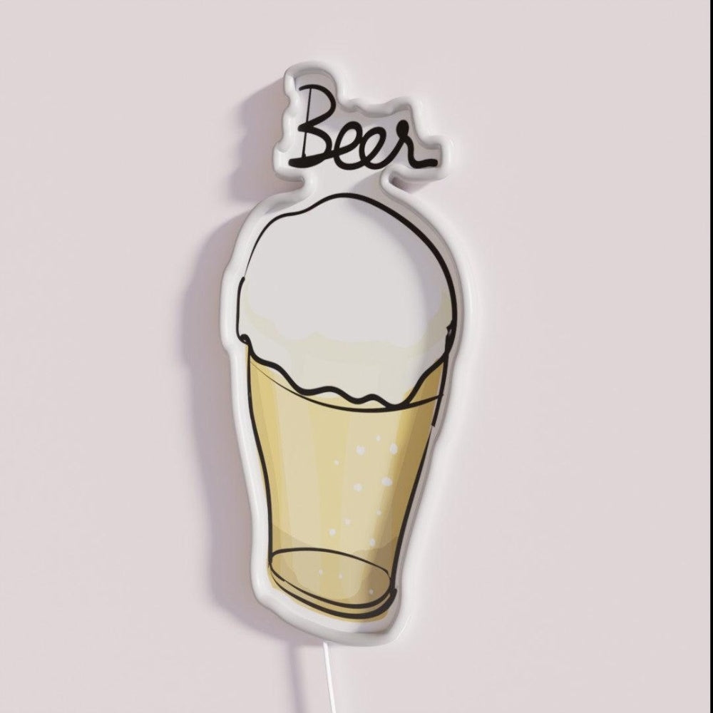 Beer Rgb Led Neon Sign Bar Uv Wall Decor - Neon sign mounted on wall in room