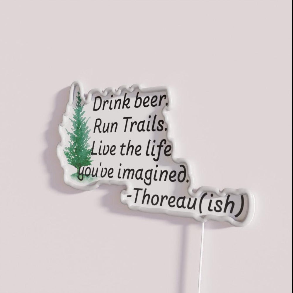 Beer Run Live Rgb Led Neon Sign - Neon sign mounted on wall in room
