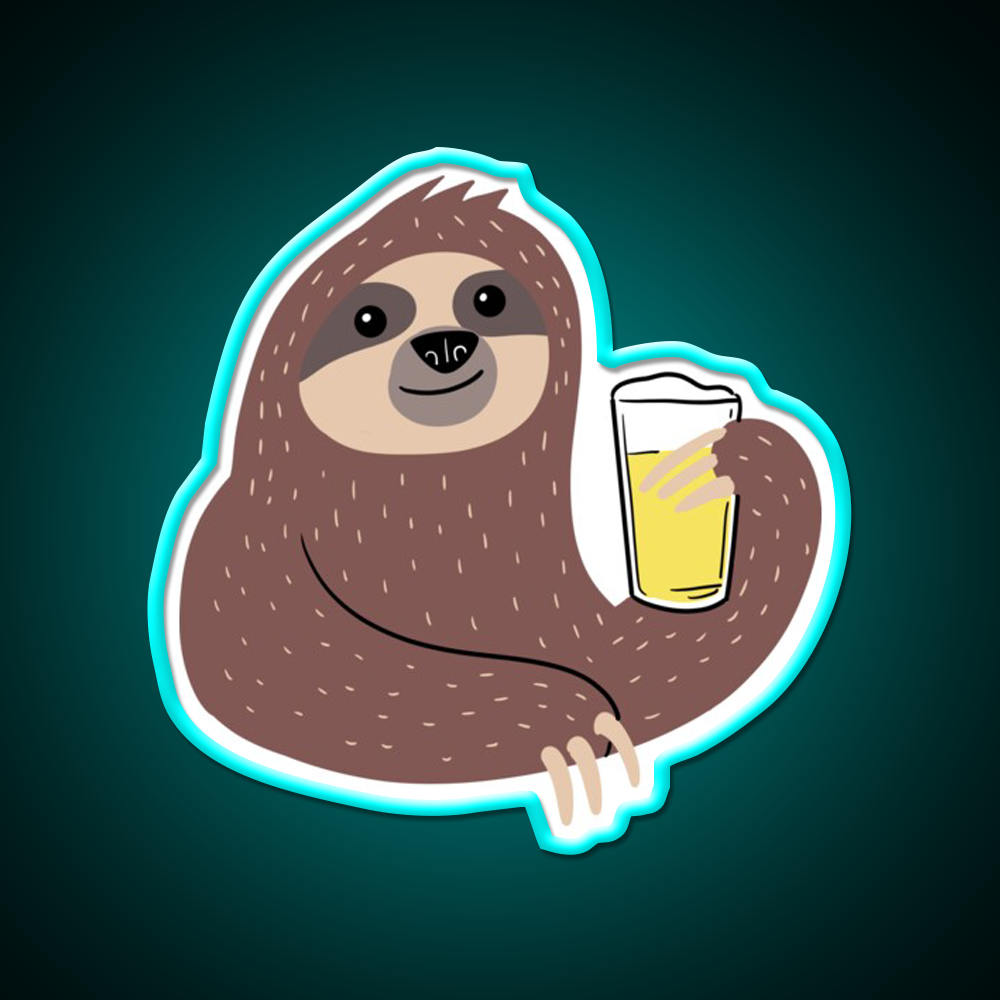 Beer Sloth Beer Bar Decor Led Neon Sign Rgb Color - Size and dimension reference