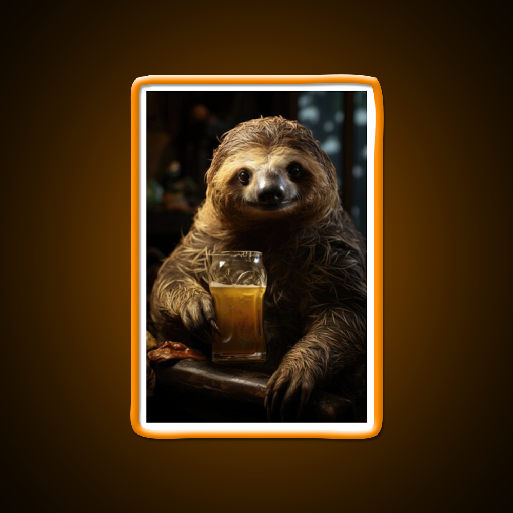 Beer Sloth Pub And Ale Man Cave Bar Led Neon Sign Rgb Color