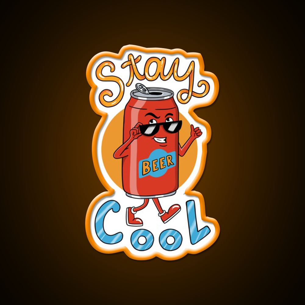 Beer Stay Cool Man Cave Bar Led Neon Sign Rgb Color