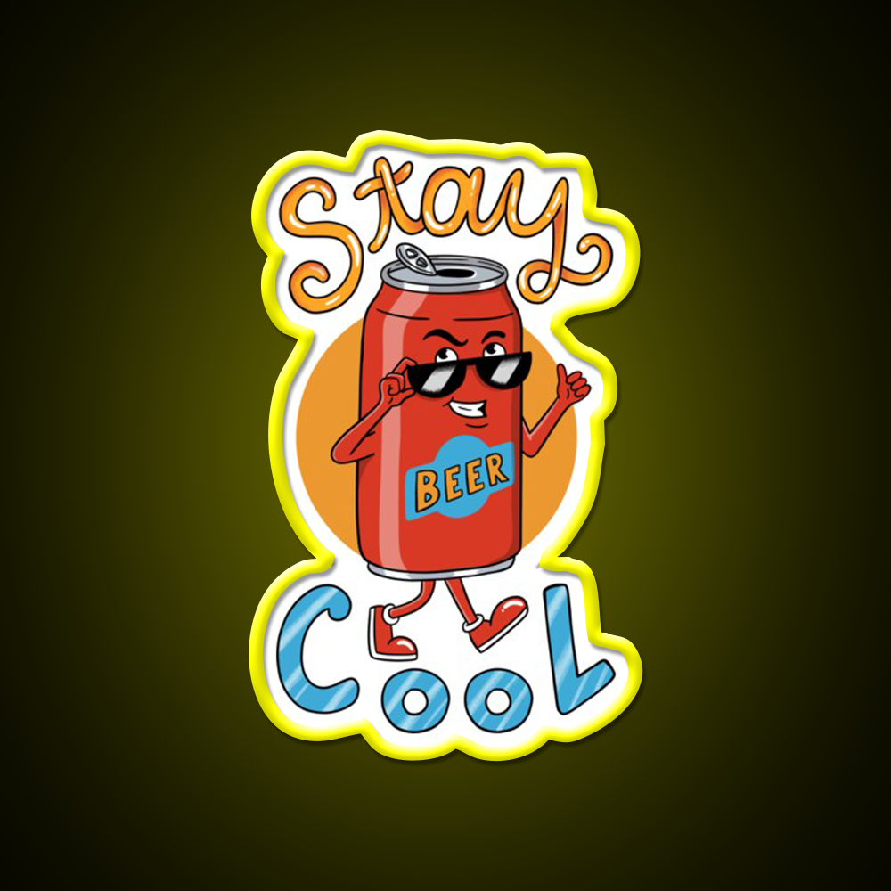 Beer Stay Cool Man Cave Bar Led Neon Sign Rgb Color