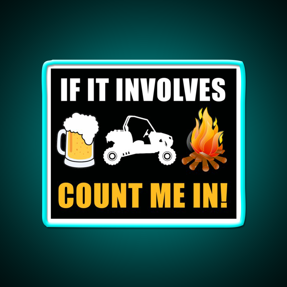 Beer Sxs Utv Campfires Beer Bar Decor Led Neon Sign Rgb Color - Neon sign mounted on wall in room