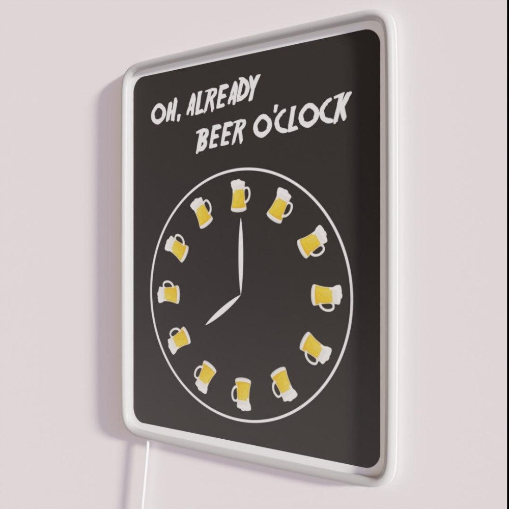 Beer Time Rgb Led Neon Sign Bar Wall Decor - Neon sign mounted on wall in room