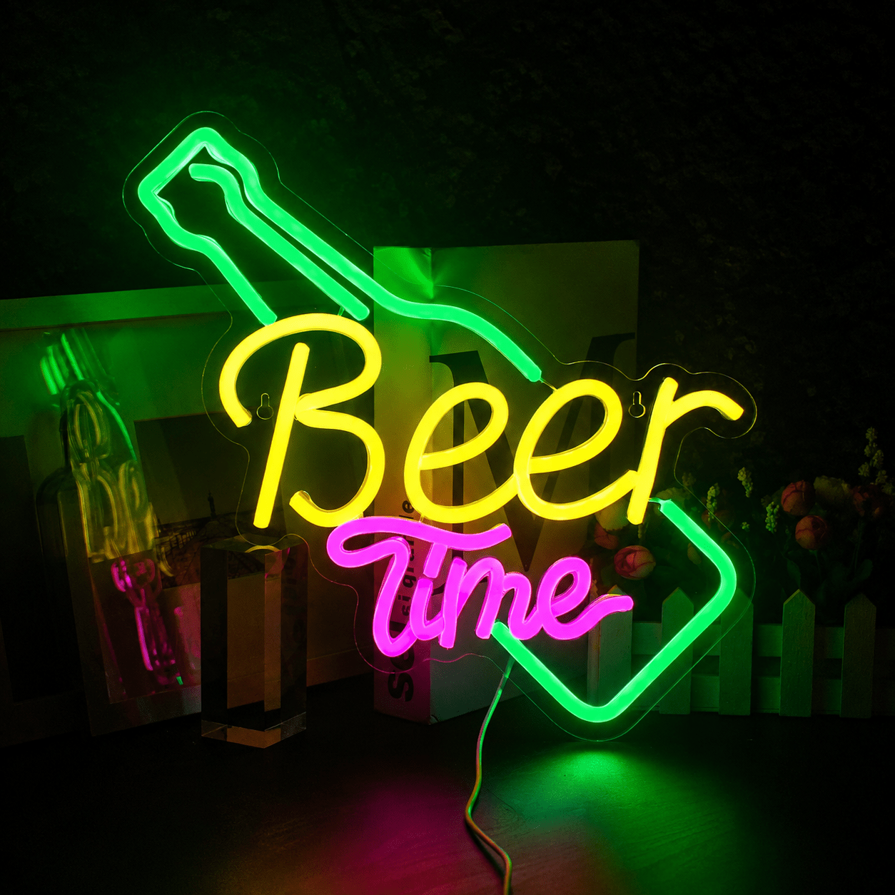 Beer Times Word Wall Light LED Neon Sign - Shineneon