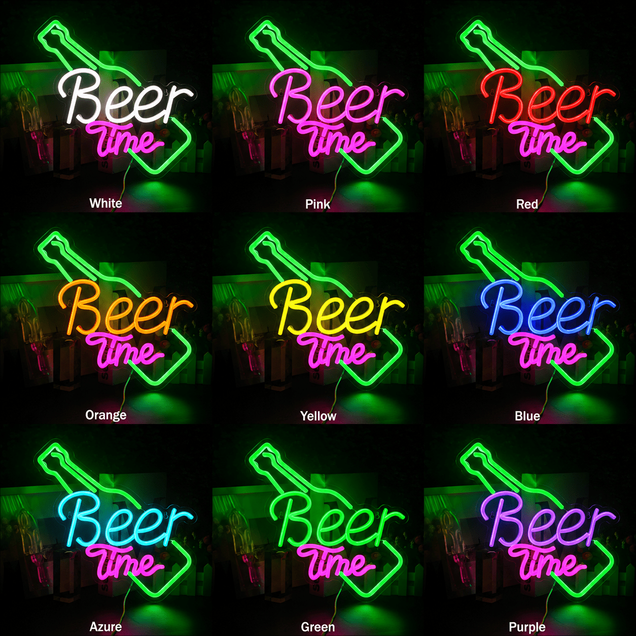 Beer Times Word Wall Light LED Neon Sign - Shineneon