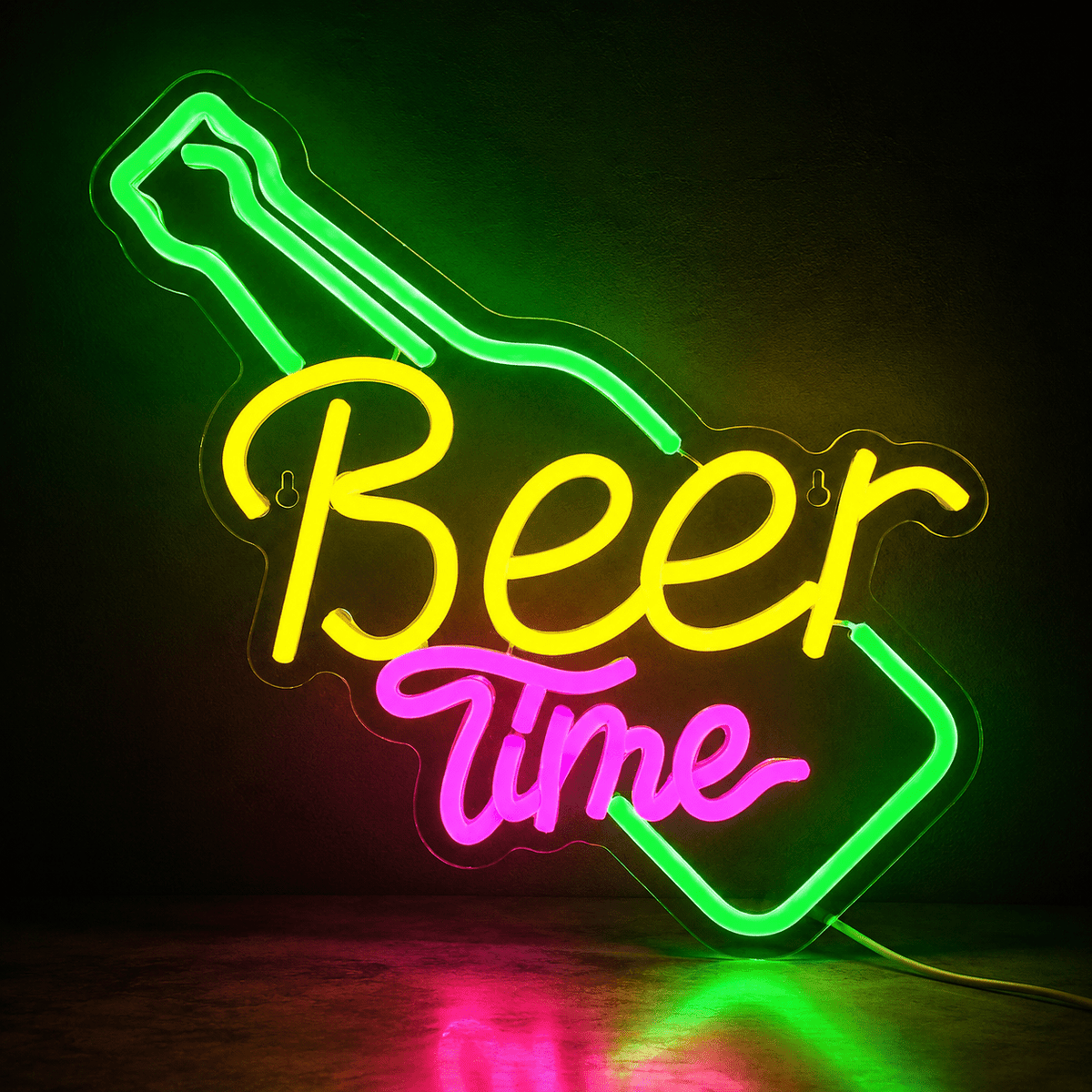 Beer Times Word Wall Light LED Neon Sign - Shineneon