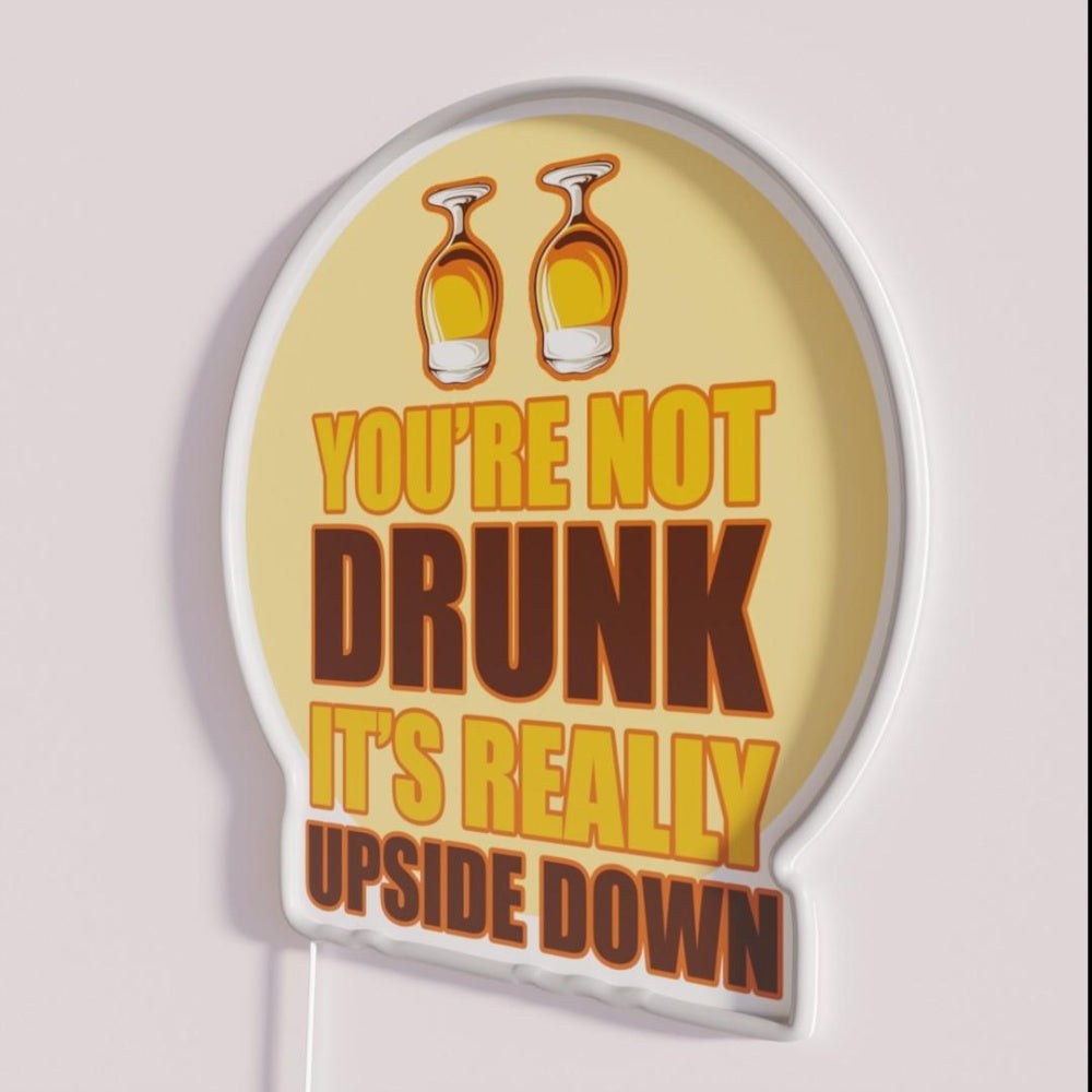 Beer Uside Down Rgb Led Neon Sign - Neon sign mounted on wall in room