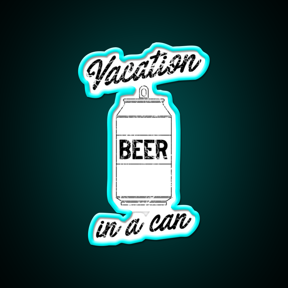 Beer Vacation In A Can Man Cave Bar Led Neon Sign Rgb Color