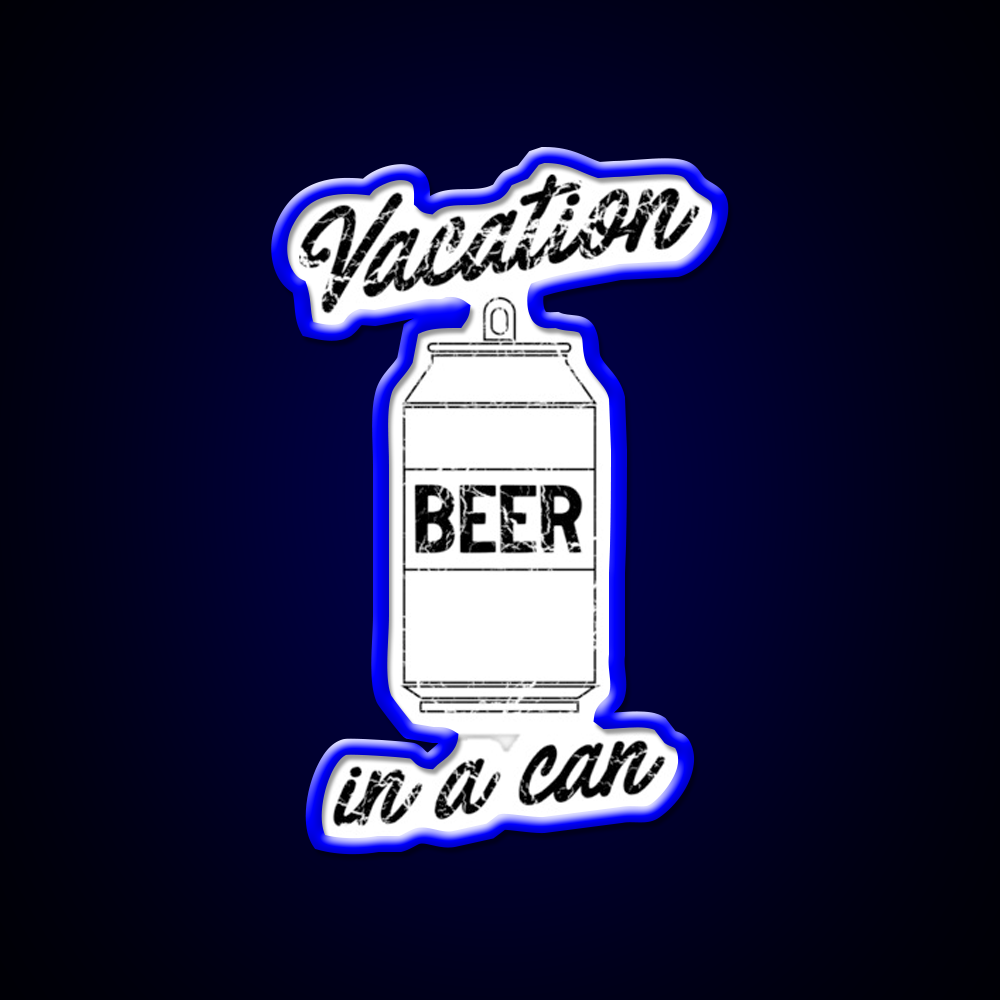 Beer Vacation In A Can Man Cave Bar Led Neon Sign Rgb Color