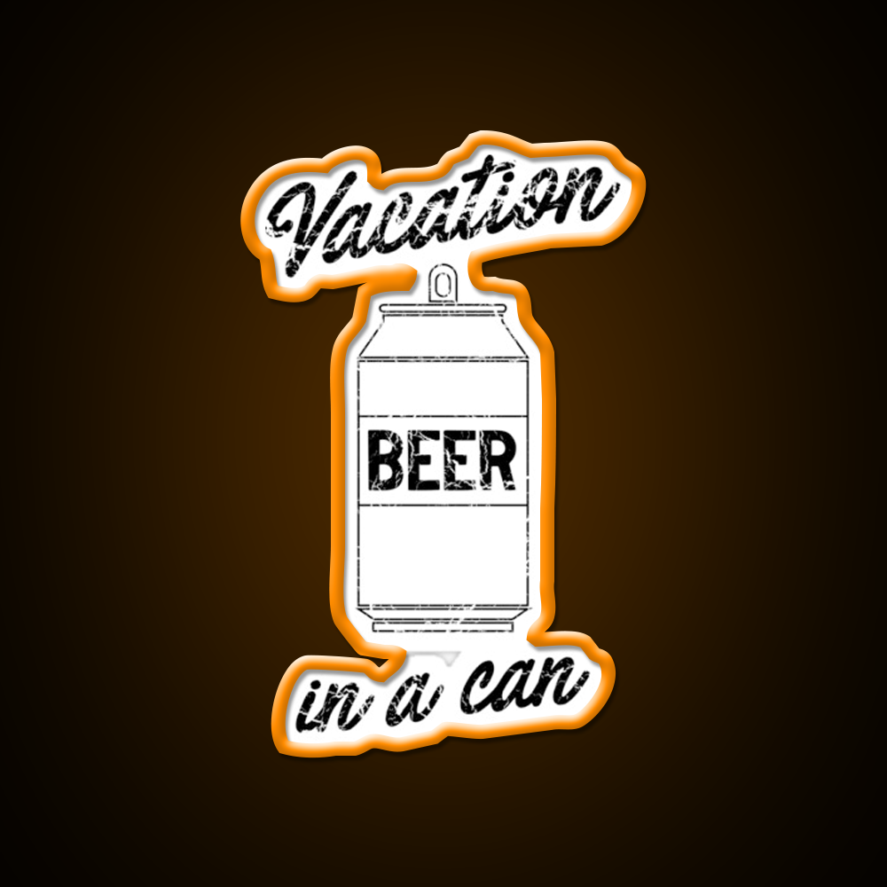 Beer Vacation In A Can Man Cave Bar Led Neon Sign Rgb Color