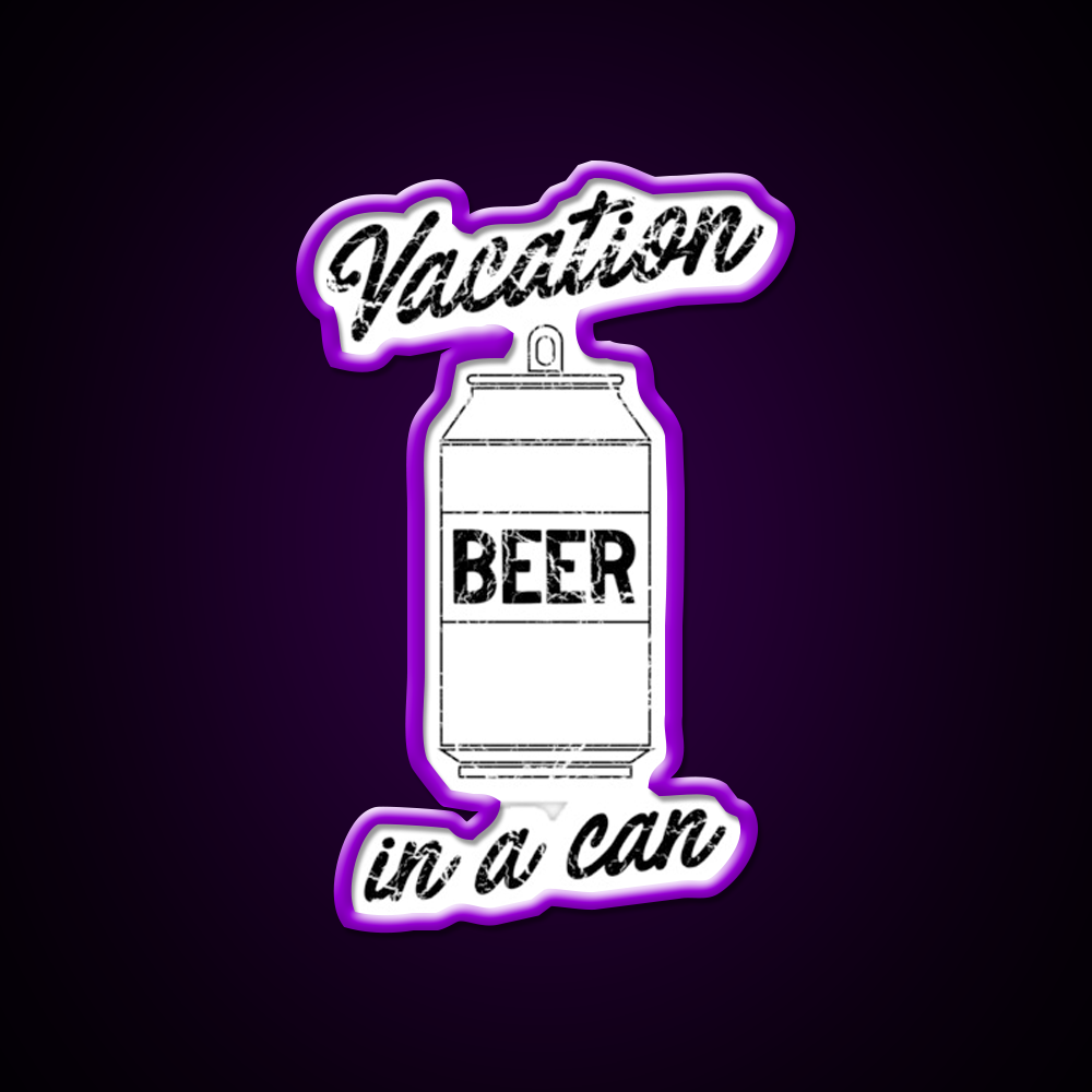 Beer Vacation In A Can Man Cave Bar Led Neon Sign Rgb Color