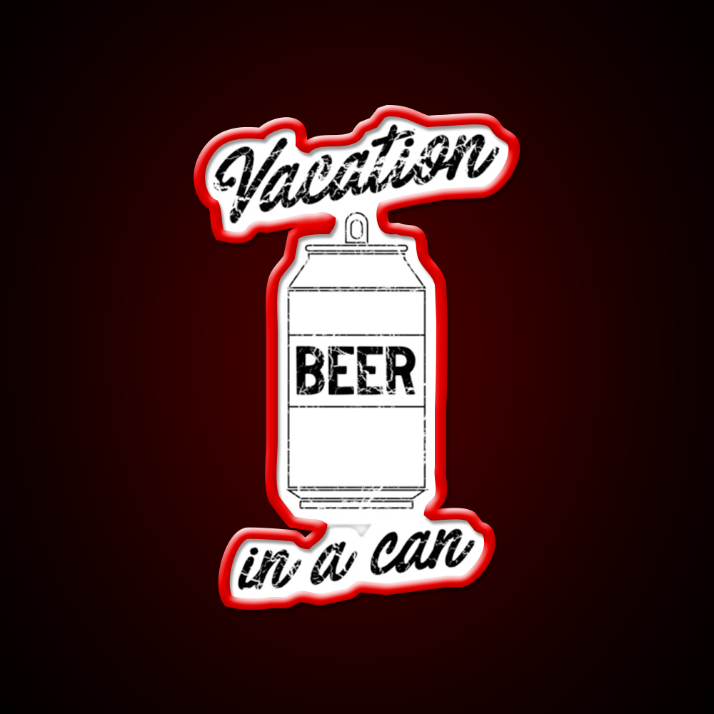 Beer Vacation In A Can Man Cave Bar Led Neon Sign Rgb Color