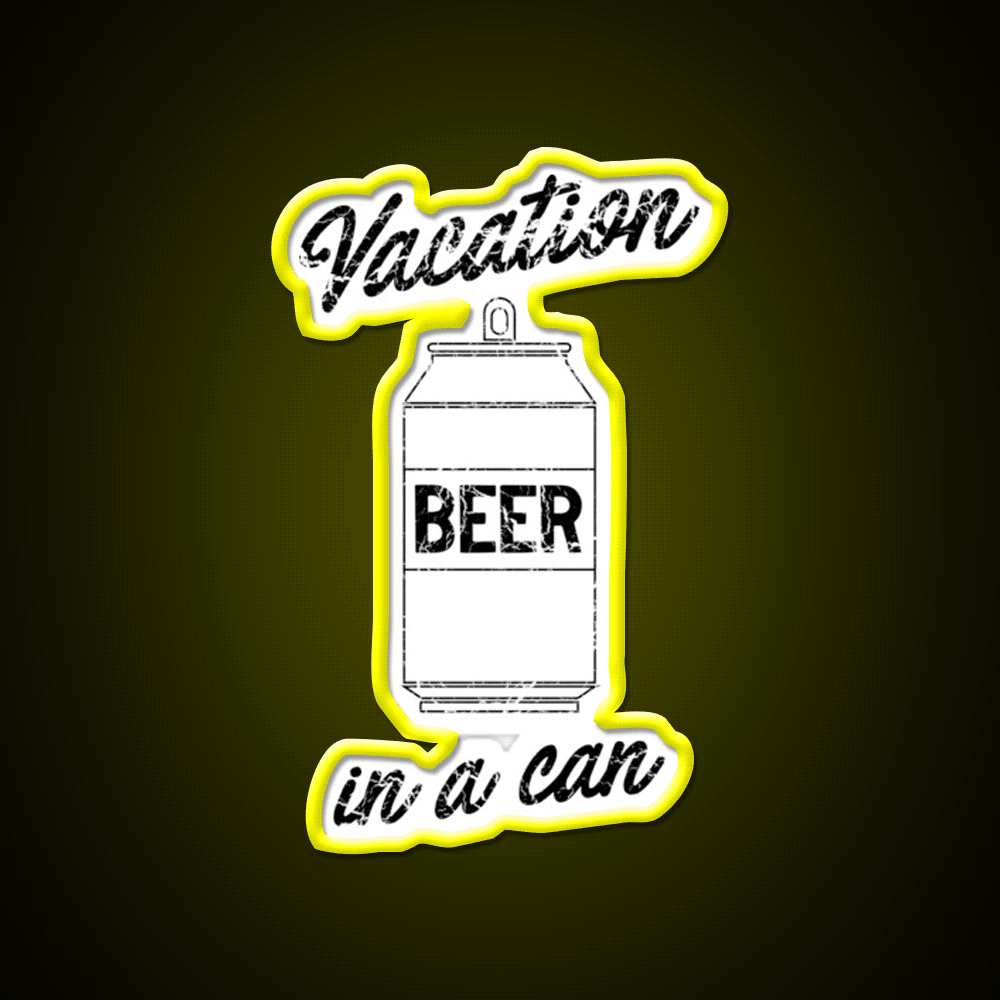 Beer Vacation In A Can Man Cave Bar Led Neon Sign Rgb Color