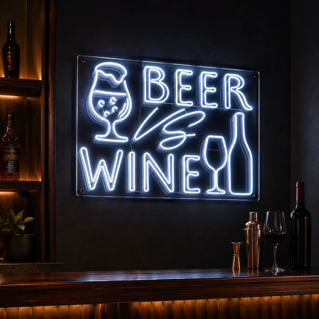 Beer Vs Wine LED Neon Sign - 02 High-Converting Product Image
