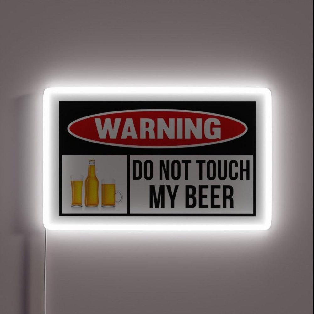 Beer Warning Rgb Led Neon Sign - Custom LED neon sign front view