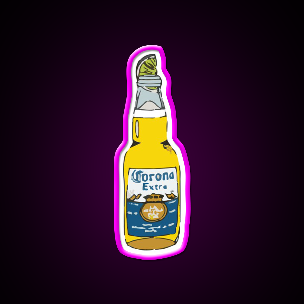 Beer With Lime Beer Bar Decor Led Neon Sign Rgb Color - Neon sign mounted on wall in room
