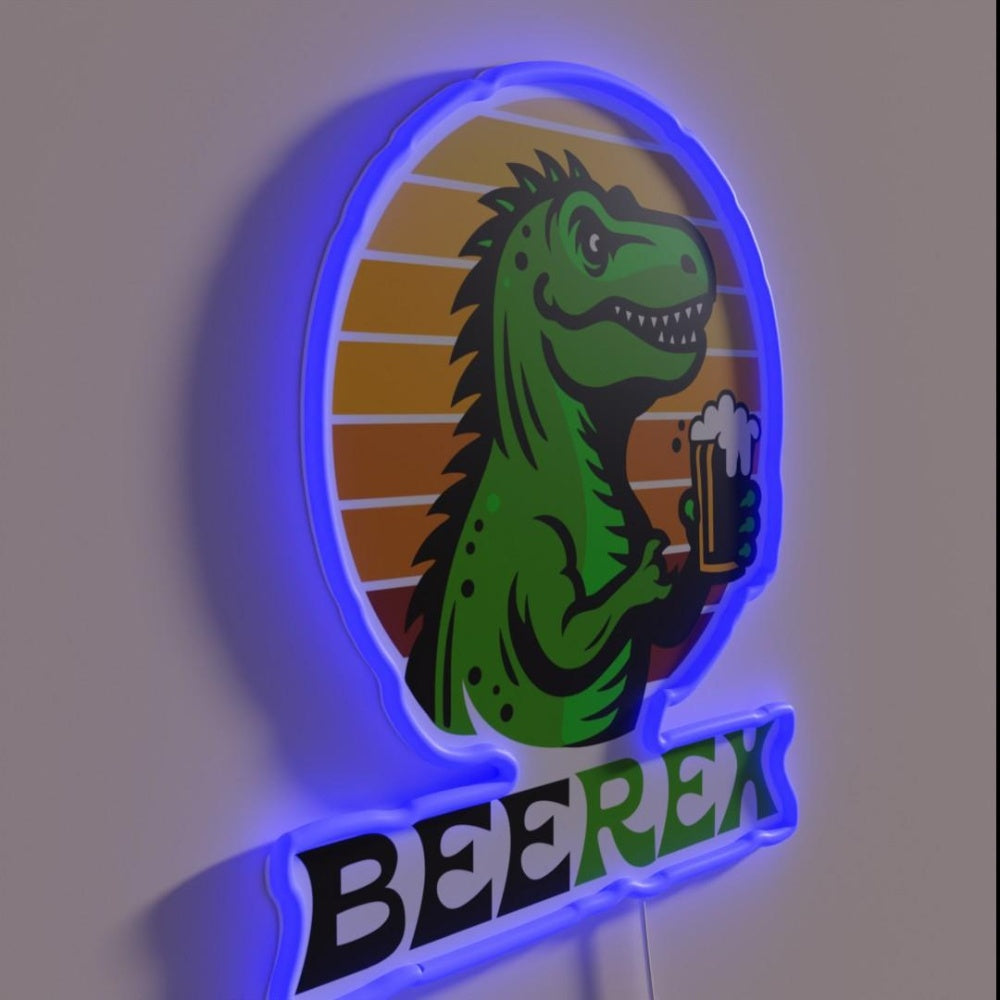 Beerex T Rex Drinking A Beer Rgb Led Neon Sign - LED neon sign close-up detail