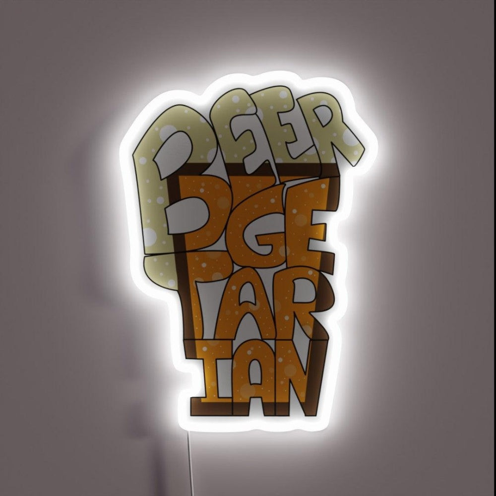 Beergetarian Oktoberfest Beer Lovers Brewery Product Rgb Led Neon Sign - Custom LED neon sign front view