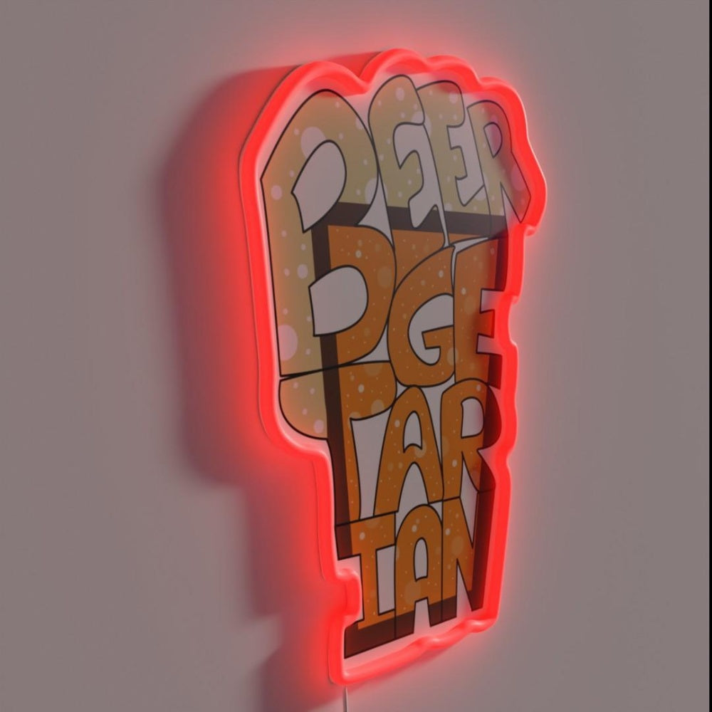 Beergetarian Oktoberfest Beer Lovers Brewery Product Rgb Led Neon Sign - LED neon sign close-up detail