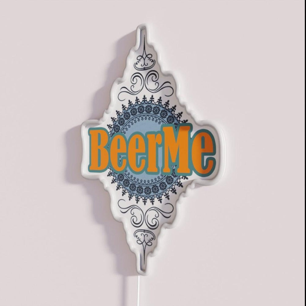 Beerme Rgb Led Neon Sign - Neon sign mounted on wall in room
