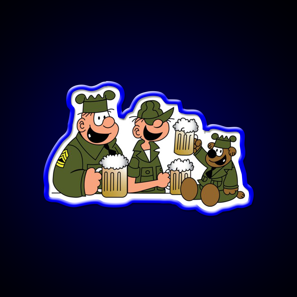 Beetle Bailey Beer Bar Decor Led Neon Sign Rgb Color - Size and dimension reference